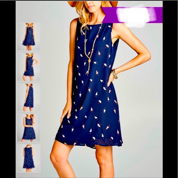 love kuza Dresses & Skirts - Love Kuza Navy Umbrella Shift Dress.